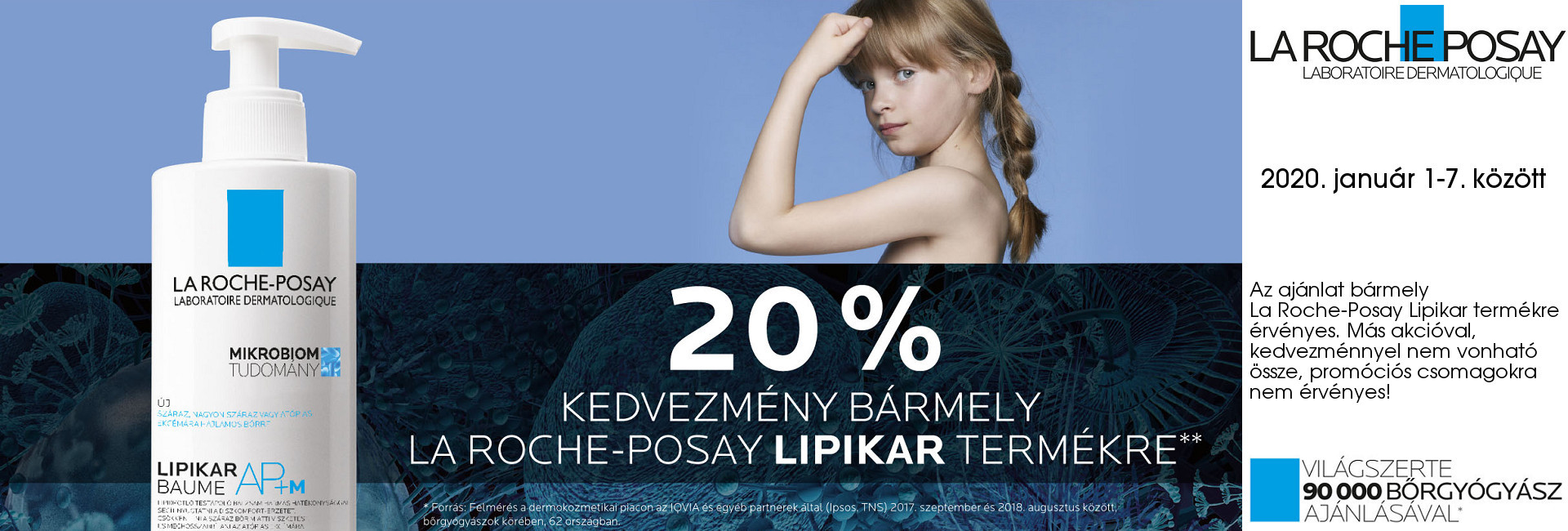 2020. január 1-7. között minden La Roche-Posay Lipikar terméket 20% kedvezménnyel kínálunk!