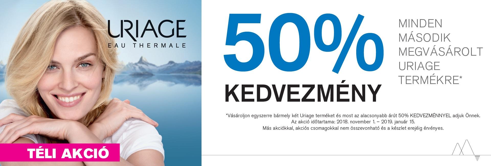 2018. november 1. és 2019. január 15. között a második Uriage termékre 50% kedvezményt adunk!