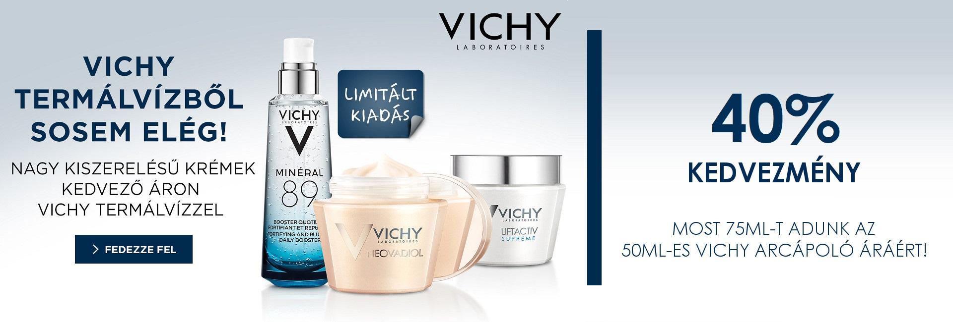 5-féle Vichy arcápolót most 75ml-es kiszerelésben kínálunk 40% kedvezménnyel!