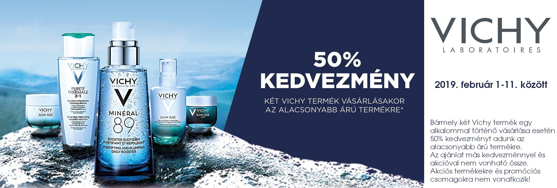 2019. február 1-11. között a második Vichy termékre 50% kedvezményt adunk!