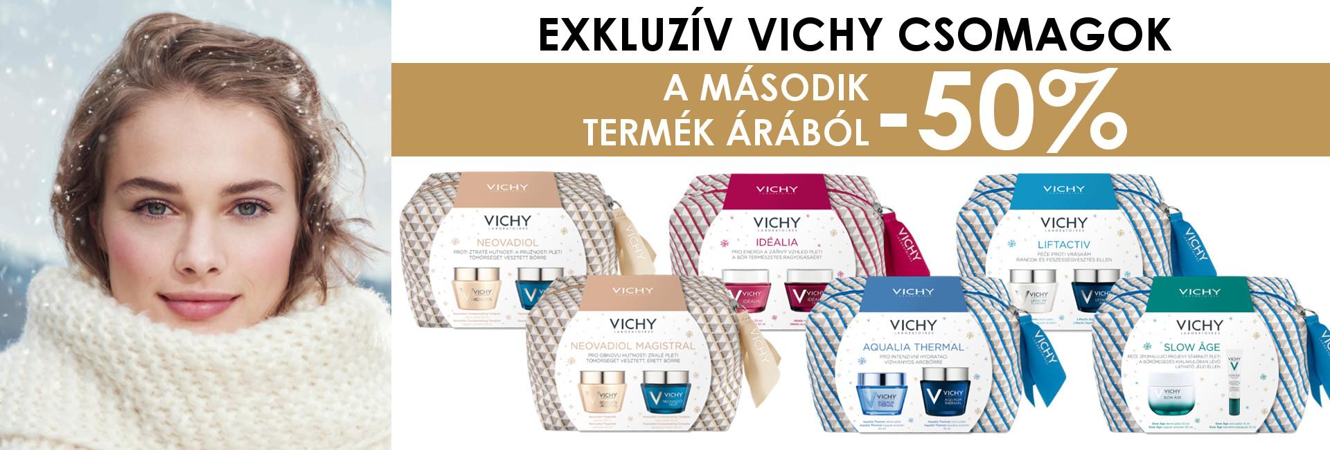 Vichy karácsonyi csomagokban a 2.termék 50% kedvezménnyel!