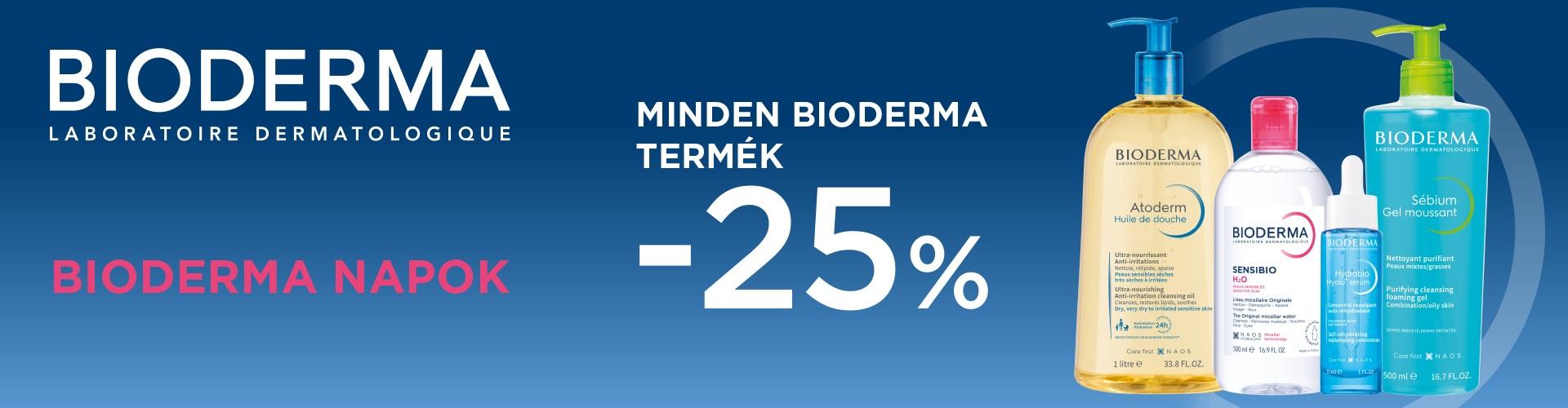 2025. június 1-15. között 25% kedvezménnyel kínálunk minden Bioderma terméket!