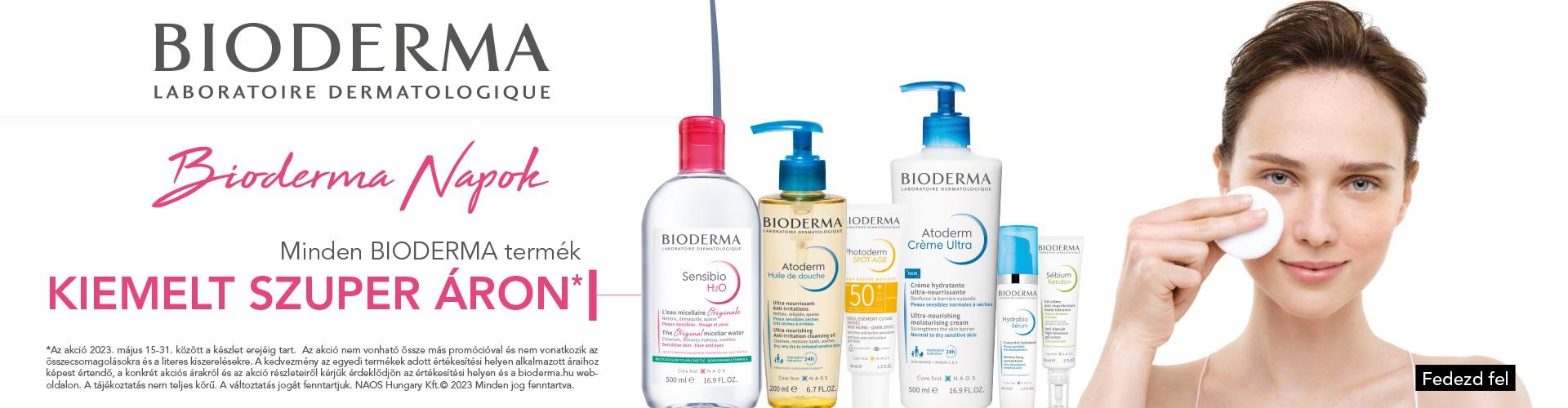 Nyárcsalogató Bioderma napok: 2023. május 15-31. között kiemelt szuper áron adunk minden Bioderma terméket!