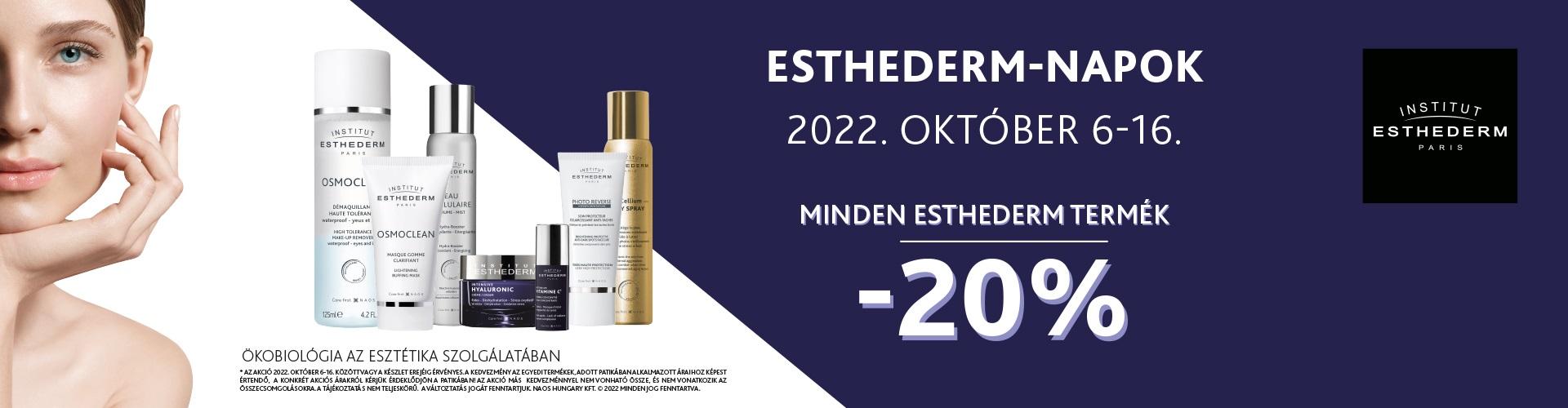 2022. október 6-16. között 20% kedvezményt adunk minden Institut Esthederm termékre!