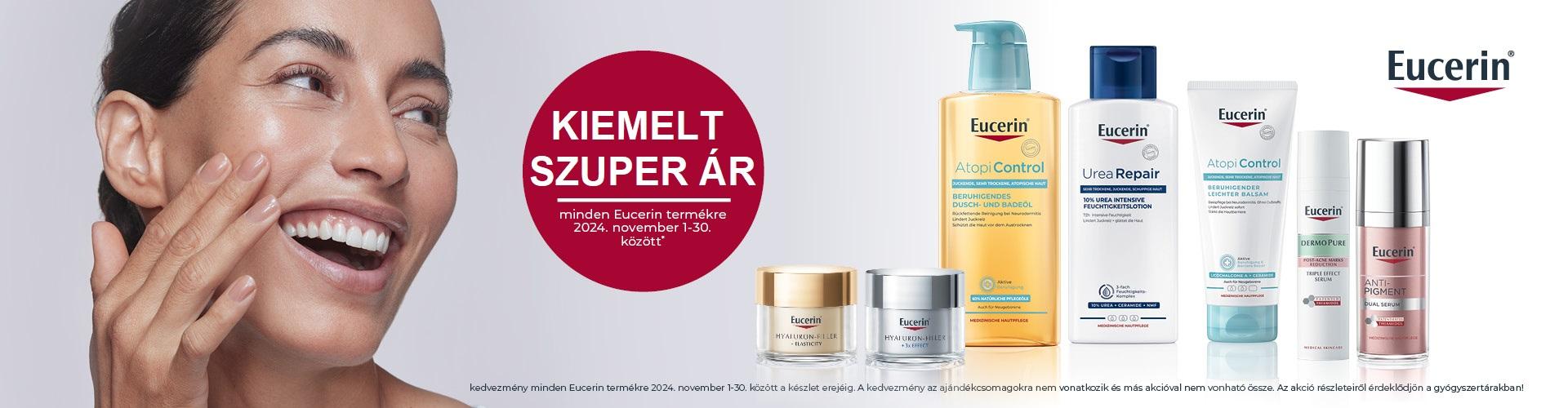 2024. november 1-30. között kiemelt szuper áron kínálunk minden Eucerin terméket! 