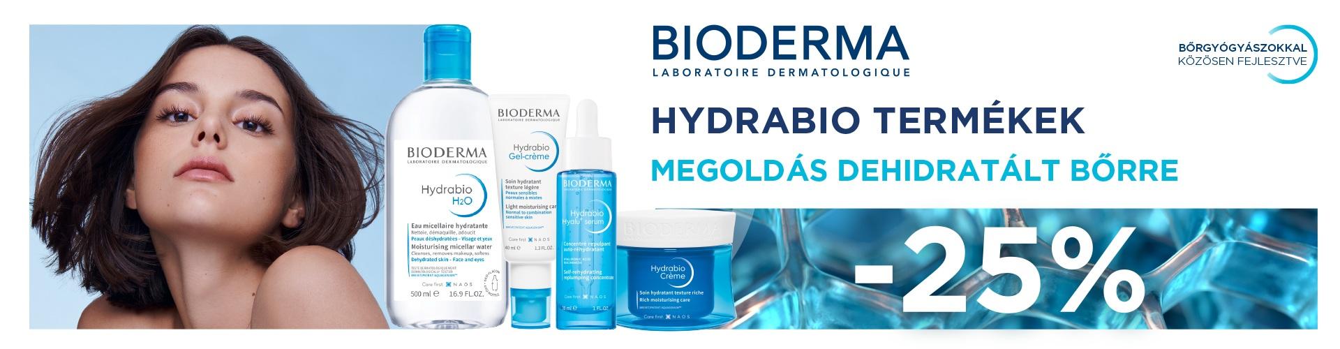 2025. július 31-ig 25% kedvezménnyel kínáljuk a Bioderma Hydrabio termékeket!