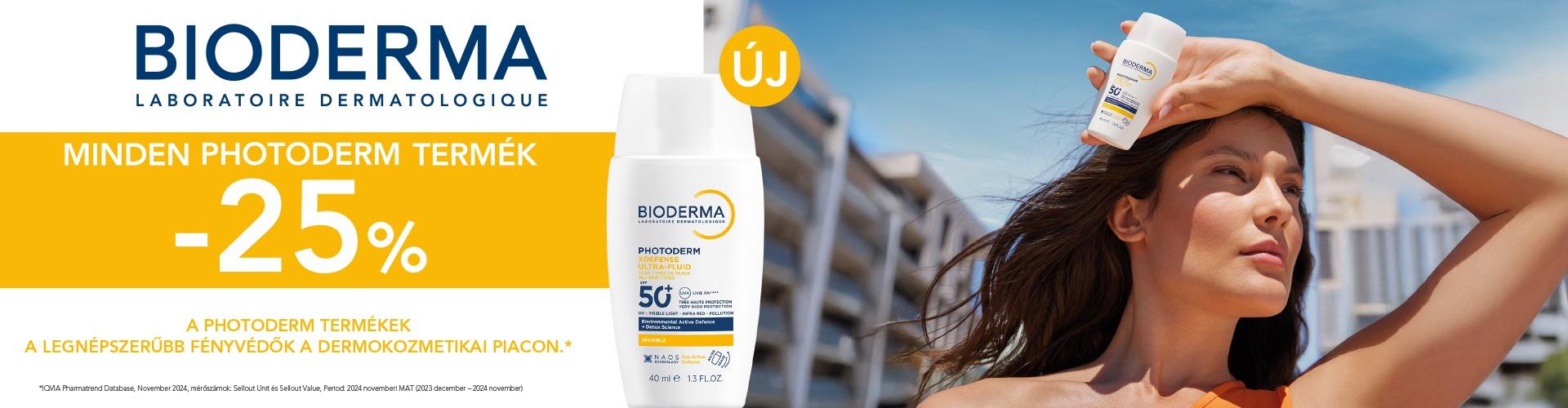 2025. augusztus 31-ig 25% kedvezménnyel kínálunk minden Bioderma Photoderm terméket!