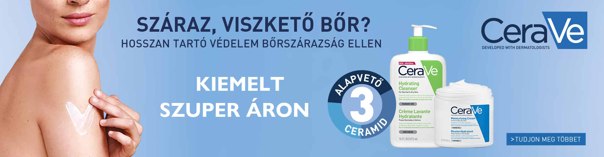 Tavaszi CeraVe napok: 2023. április 13-17. között kiemelt szuper áron adunk minden CeraVe terméket!