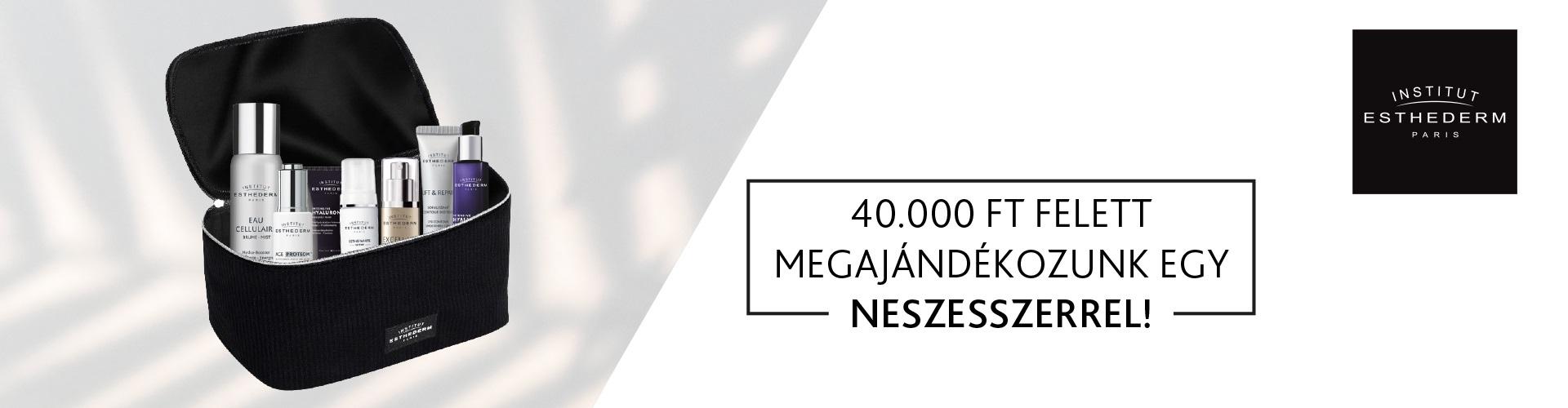 2023. december 22. és 2024. január 31. között vásároljon 40.000 Ft felett bármilyen Esthederm terméket és meglepjük egy exkluzív neszesszerrel! Az ajándék értéke: 3.000 Ft!