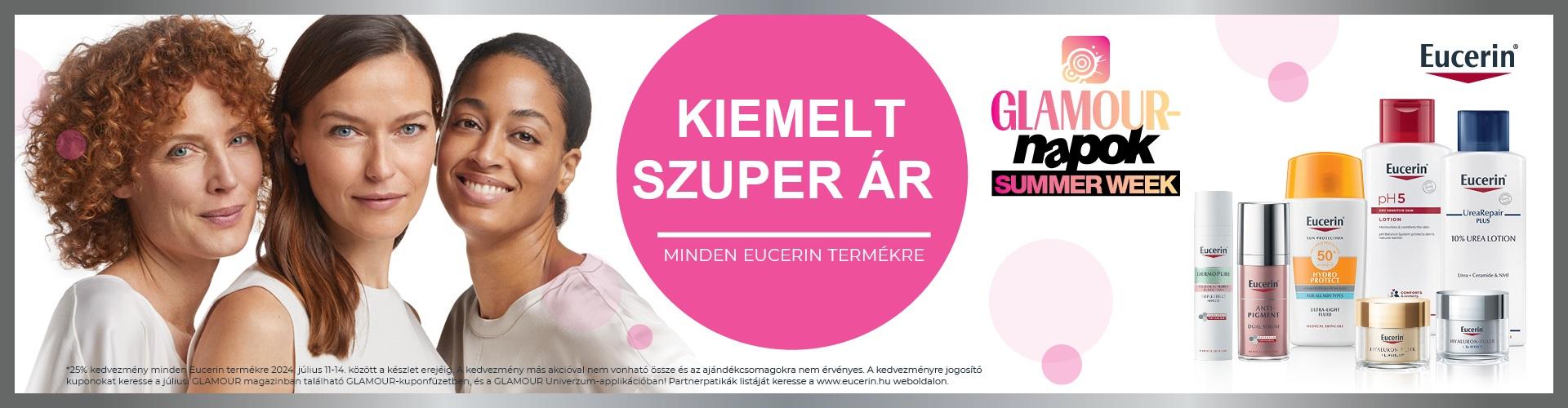 Glamour Summer Eucerin napok: 2024. július 11-15. között kiemelt szuper áron kínálunk minden Eucerin terméket! 