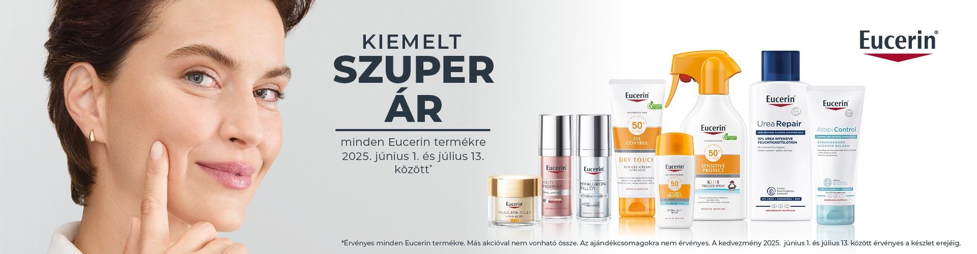 2025. június 1. és július 13. között kiemelt szuper áron kínálunk minden Eucerin terméket!