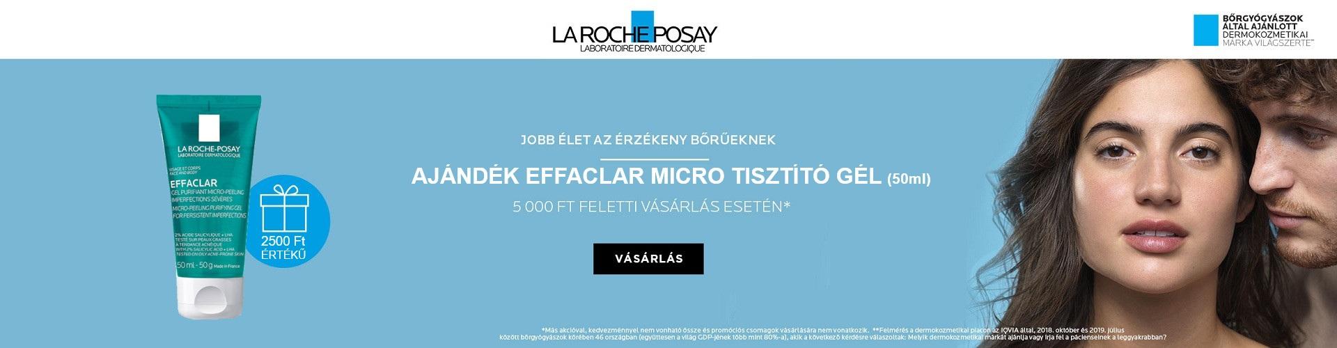 2025. szeptember 25. és október 6. között minden 5.000 Ft feletti La Roche-Posay megrendelés mellé ajándékba adunk 1db La Roche-Posay Effaclar Micro hámlasztó tisztító gél 50ml-t! Az ajándék értéke: 2.500 Ft!