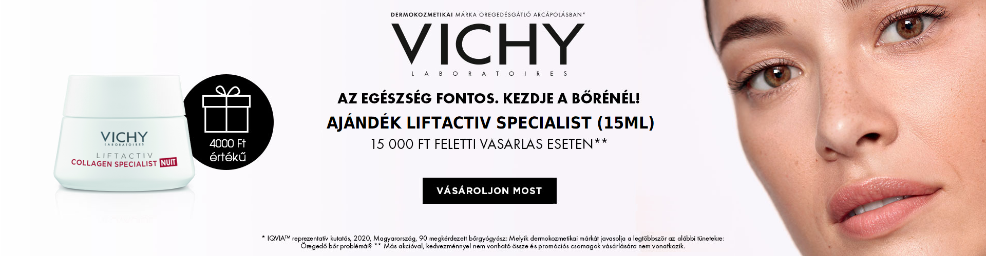 2023. december 7-21. között minden 15.000 Ft feletti Vichy megrendelés mellé választható mini Vichy arcápoló terméket adunk ajándékba!