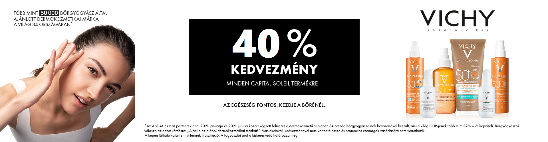 2023. szeptember 30-ig 40% kedvezménnyel kínálunk minden Vichy Capital Soleil és Idéal Soleil fényvédő terméket!