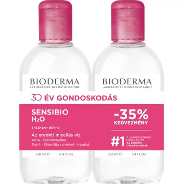 Bioderma Sensibio H2O arc- és sminklemosó 250ml+250ml DUO PACK