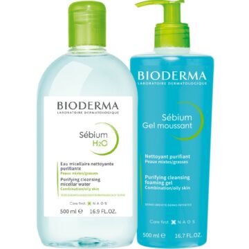 Bioderma Sébium Dupla Tisztítás csomag zsíros bőrre