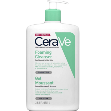 CeraVe Habzó tisztító gél normál és zsíros bőrre