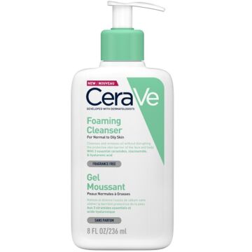 CeraVe Habzó tisztító gél normál és zsíros bőrre