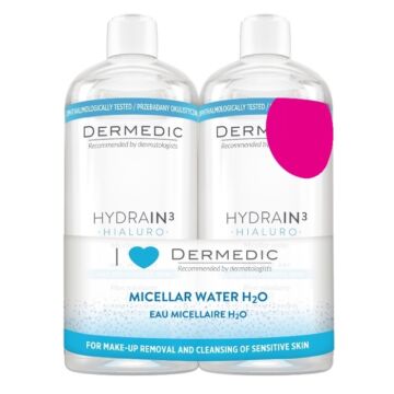 Dermedic Hydrain³ Micellás víz H²O DUO PACK 500+500ml