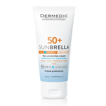 Dermedic Sunbrella Fényvédő arckrém SPF50+ zsíros, kombinált bőrre 50ml