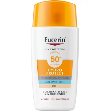 Eucerin Sun Hydro-Protect ultra könnyű színezett napozó fluid arcra SPF50+ light árnyalat 50ml