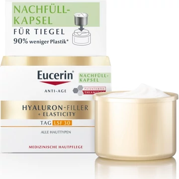 Eucerin Hyaluron-Filler + Elasticity Bőrtömörséget regeneráló nappali arckrém SPF30 öko utántöltő 50ml