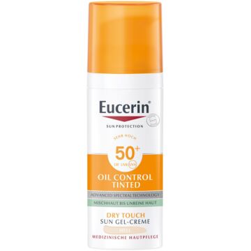 Eucerin Sun Oil Control színezett napozó krém-gél arcra light SPF50+ 50ml