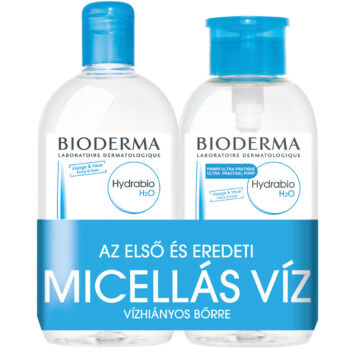 Bioderma Hydrabio H2O arc- és sminklemosó újratölthető, pumpás flakonnal 500ml+500ml duo pack