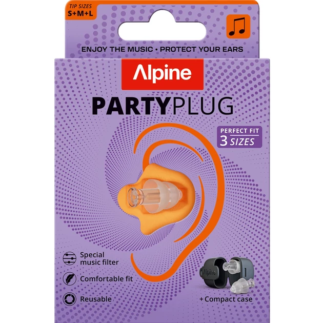 Alpine PartyPlug fesztivál, koncert buli, füldugó átlátszó