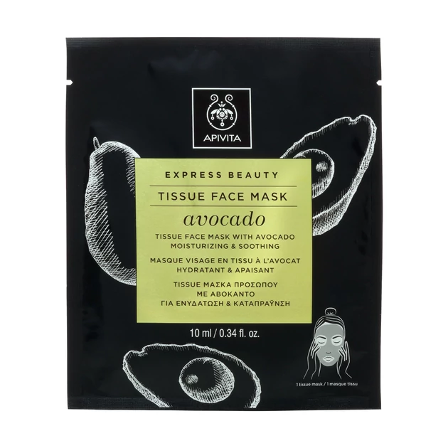 APIVITA Express hidratáló, nyugtató lapmaszk – avokádóval 10ml