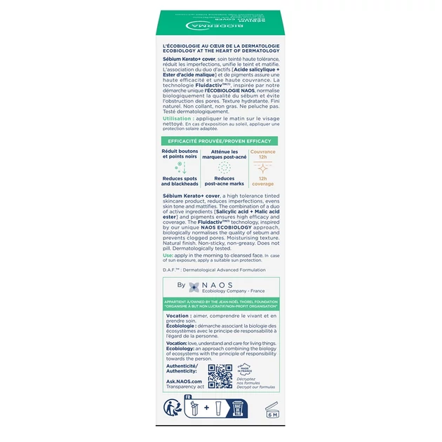 Bioderma Sébium Kerato+ Cover színezett krém 30ml