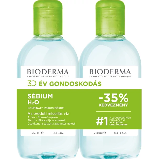 Bioderma Sébium H2O arc- és sminklemosó 250ml+250ml DUO PACK