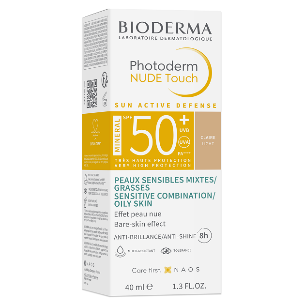 Bioderma Photoderm NUDE Touch MINERAL SPF50+ light (világos) 40ml