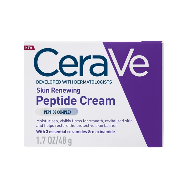 CeraVe Bőrmegújító Peptid Krém 3 bőrazonos ceramiddal az öregedés jeleinek kezelésére 48g