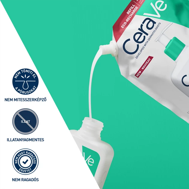 CeraVe Habzó tisztító gél normál és zsíros bőrre utántöltő 473ml