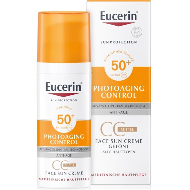 Eucerin Sun Photoaging Control Színezett napozó krém arcra medium SPF50+ 50ml