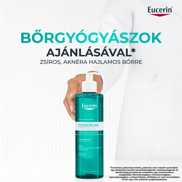 Eucerin DermoPure Clinical Purifying Cleanser - Tisztító gél 400ml
