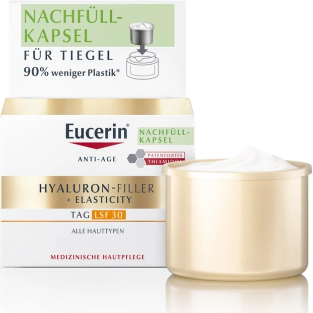 Eucerin Hyaluron-Filler + Elasticity Bőrtömörséget regeneráló nappali arckrém SPF30 öko utántöltő 50ml