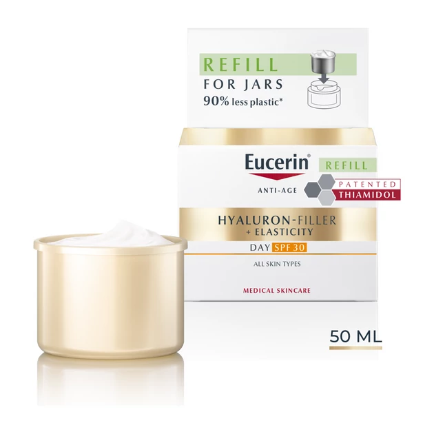 Eucerin Hyaluron-Filler + Elasticity Bőrtömörséget regeneráló nappali arckrém SPF30 öko utántöltő 50ml