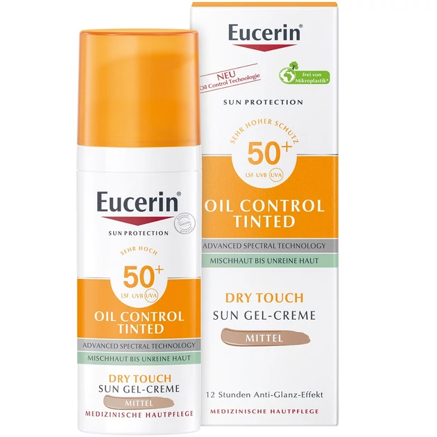 Eucerin Sun Oil Control színezett napozó krém-gél arcra medium SPF50+ 50ml