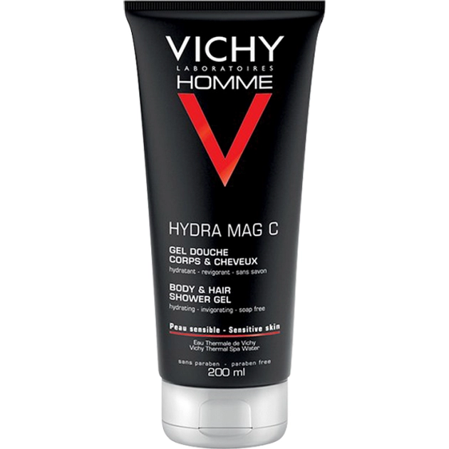 Vichy Homme Hydra Mag C frissítő, hidratáló tusfürdő testre és hajra 200 ml