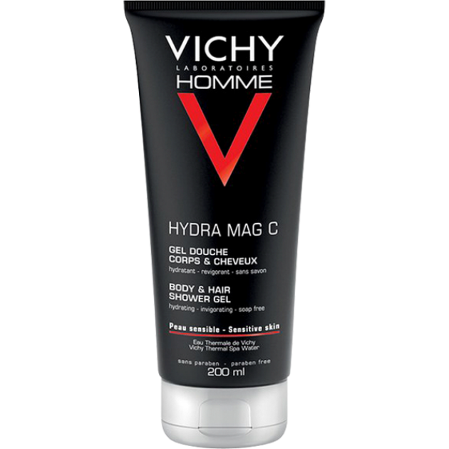 Vichy Homme Hydra Mag C frissítő, hidratáló tusfürdő testre és hajra 200 ml