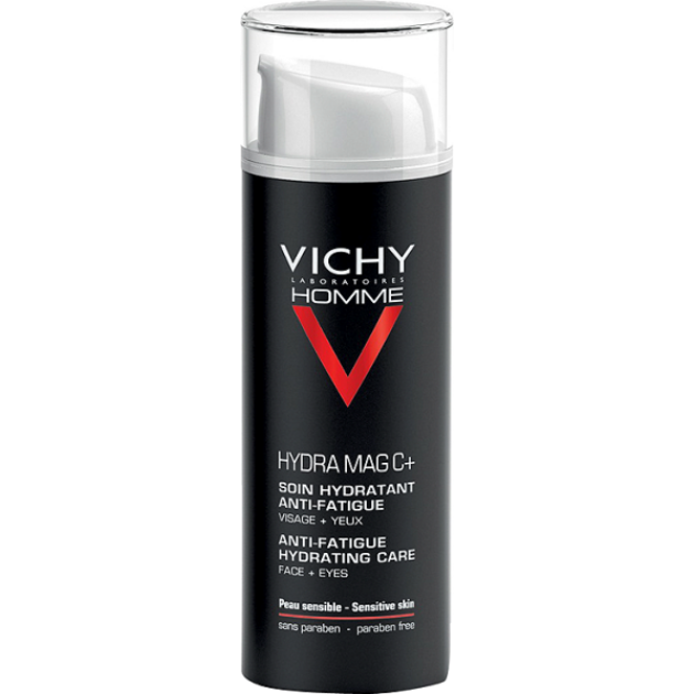 Vichy Homme Hydra Mag C+ hidratáló arckrém fáradtság ellen arcra és szemkörnyékre 50 ml