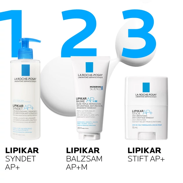 La Roche-Posay Lipikar Syndet AP+ lipidpótló krém-tusfürdő irritáció és viszketés ellen 400 ml