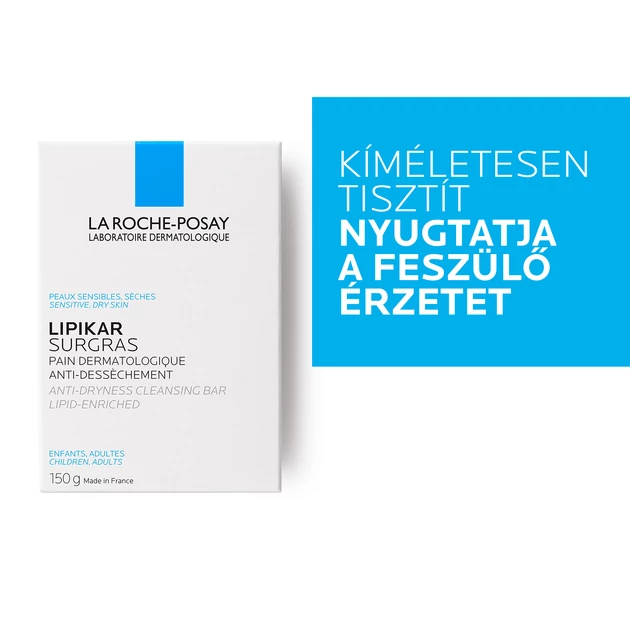 La Roche-Posay Lipikar Surgras lipidekben gazdag szappan bőrszárazság ellen 150 g