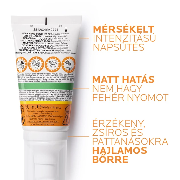 La Roche-Posay Anthelios XL mattító hatású gél-krém arcra SPF50+ 50ml