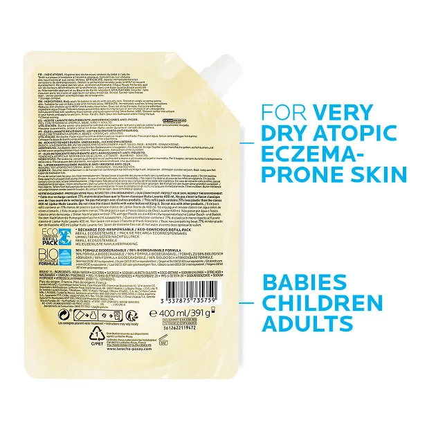 La Roche-Posay Lipikar Tusfürdő Olaj AP+ újratöltő 400ml