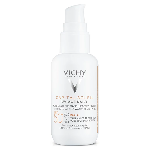 Vichy Capital Soleil UV-Age Daily Színezett fényvédő fluid Photo-Aging ellen SPF50+ 40ml