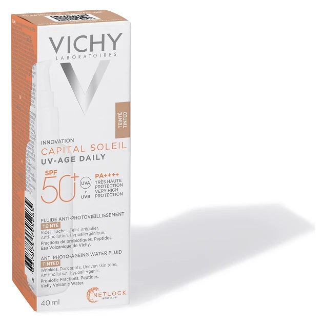 Vichy Capital Soleil UV-Age Daily Színezett fényvédő fluid Photo-Aging ellen SPF50+ 40ml