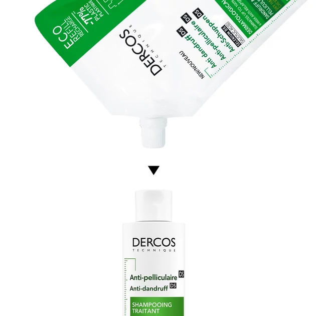 Vichy Dercos korpásodás elleni sampon száraz hajra utántöltő 500ml